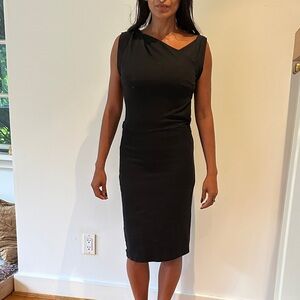 Mango Black Sleeveless Midi Sheath Dress